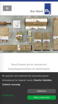Vorschau der mobilen Webseite www.meyerstemmle.de, Meyer/Stemmle GmbH & Co. KG