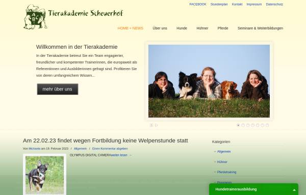 Vorschau von www.tierakademie.de, Tierakademie Scheuerhof