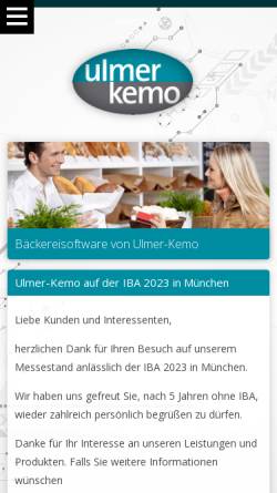 Vorschau der mobilen Webseite www.ulmer-kemo.de, Ulmer-Kemo GmbH