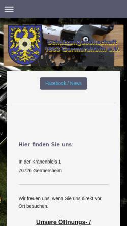 Vorschau der mobilen Webseite www.sg-germersheim.de, Schützengesellschaft Germersheim
