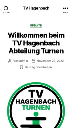 Vorschau der mobilen Webseite www.turnen-hagenbach.de, Turnverein Hagenbach 1902 e.V. - Abteilung Turnen