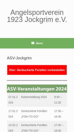 Vorschau der mobilen Webseite asv-jockgrim.de, Angelsportverein Jockgrim 1923 e.V.