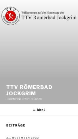 Vorschau der mobilen Webseite www.ttv-jockgrim.de, TTV Römerbad Jockgrim