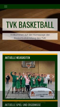 Vorschau der mobilen Webseite www.tvk-basketball.de, TVK Basketball