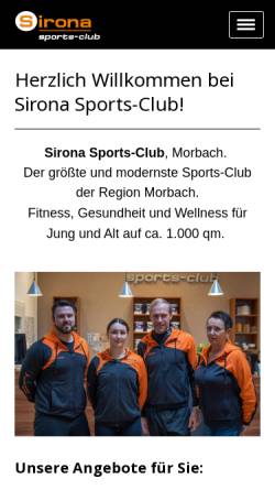 Vorschau der mobilen Webseite www.sirona-morbach.de, Sirona Sports-Club