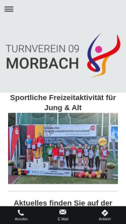 Vorschau der mobilen Webseite www.turnverein-09-morbach.de, Turnverein 09 Morbach e.V.