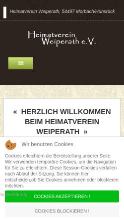 Vorschau der mobilen Webseite weiperath.de, Heimatverein Weiperath e.V.