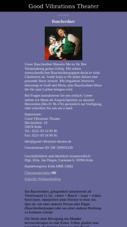Vorschau der mobilen Webseite top-bauchredner-show.de, Good Vibrations Unternehmenstheater GmbH