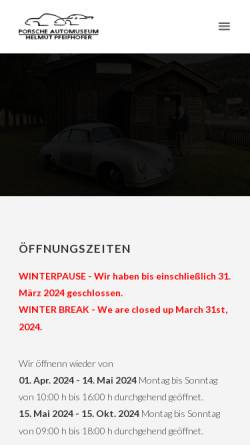 Vorschau der mobilen Webseite www.auto-museum.at, Porsche-Museum