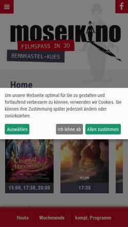 Vorschau der mobilen Webseite www.mosel-kino.de, Mosel-Kino GmbH