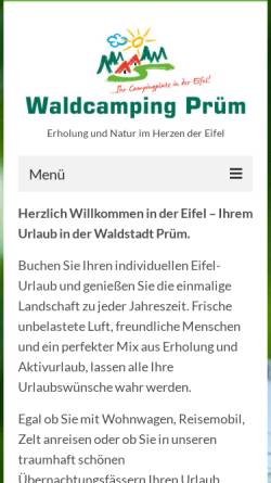 Vorschau der mobilen Webseite www.waldcamping-pruem.de, Waldcamping Prüm
