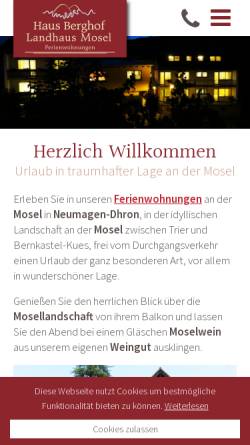 Vorschau der mobilen Webseite www.ferienwohnung-mosel-berghof.de, Haus Berghof