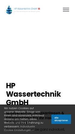 Vorschau der mobilen Webseite hp-wasser.ch, HP Wassertechnik GmbH Inh. Hanspeter Martens