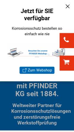 Vorschau der mobilen Webseite www.pfinder.de, Pfinder KG