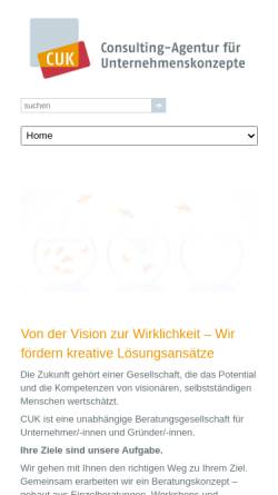 Vorschau der mobilen Webseite cukpilzecker.de, CUK-Pilzecker GmbH