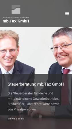 Vorschau der mobilen Webseite www.mbtax.de, Steuerberatungsgesellschaft mb.Tax GmbH
