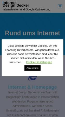 Vorschau der mobilen Webseite www.internet-einzelhandel.de, Internet Design Decker