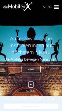 Vorschau der mobilen Webseite www.diemobiles.de, Mobilé Unternehmenstheater- und Showproduktion