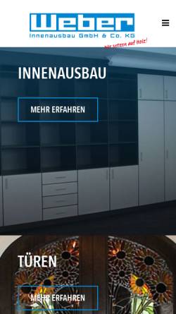 Vorschau der mobilen Webseite www.weber-innenausbau.de, Weber-Innenausbau GmbH