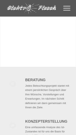 Vorschau der mobilen Webseite elektro-flesch.de, Lampenstudio Elektro Flesch