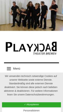 Vorschau der mobilen Webseite www.playbacktheater-bremen.de, Play-Back-Theater-Bremen, Katrin Witte