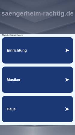 Vorschau der mobilen Webseite www.saengerheim-rachtig.de, Sängerheim Rachtig