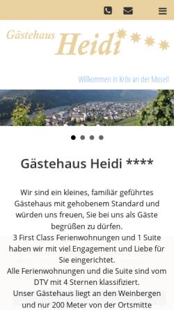 Vorschau der mobilen Webseite www.gaestehaus-heidi-kroev.de, Gästehaus Heidi