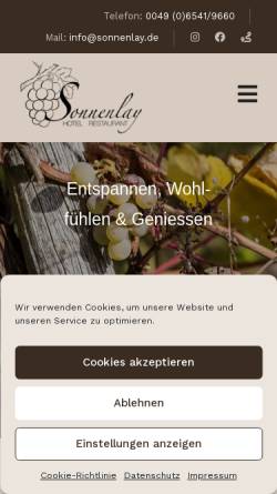 Vorschau der mobilen Webseite www.sonnenlay.de, Hotel Sonnenlay