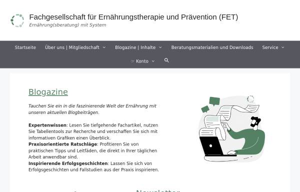 Vorschau von www.fet-ev.eu, Fachgesellschaft für Ernährungstherapie und Prävention (FET) e. V.