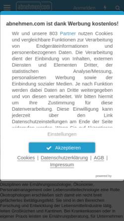 Vorschau der mobilen Webseite www.oecotrophologie.de, Oecotrophologie.de