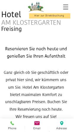 Vorschau der mobilen Webseite www.am-klostergarten.com, Hotel Garni 