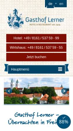 Vorschau der mobilen Webseite www.hotel-lerner.de, Hotel Lerner