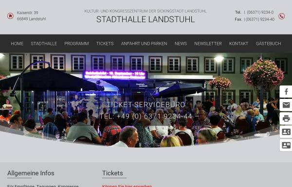 Vorschau von www.stadthalle-landstuhl.de, Stadthalle Landstuhl