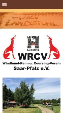 Vorschau der mobilen Webseite www.wrcv-landstuhl.net, Windhund-Renn- und Coursing-Verein Saar-Pfalz e.V.