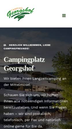 Vorschau der mobilen Webseite www.camping-georgshof.de, Campingplatz Georgshof