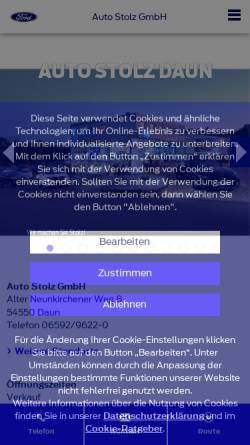 Vorschau der mobilen Webseite www.ford-stolz-daun.de, Auto Stolz GmbH