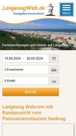 Vorschau der mobilen Webseite www.langeoogweb.de, LangeoogWeb.de
