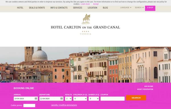 Vorschau von www.carltongrandcanal.com, Hotel Carlton & Grand Canal