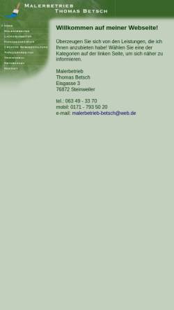 Vorschau der mobilen Webseite www.malerbetrieb-betsch.de, Malerbetrieb Thomas Betsch