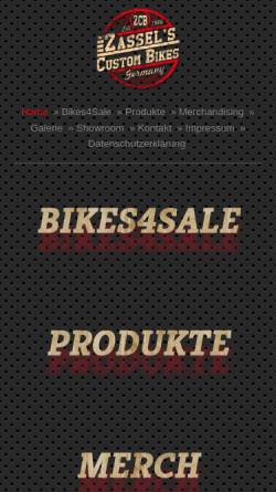 Vorschau der mobilen Webseite www.zassel.de, Zassel's Custom Bikes