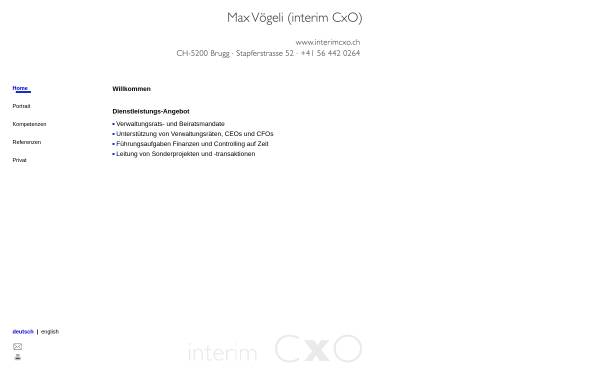 Vorschau von www.interimcxo.ch, Interim CxO - Max Vögeli