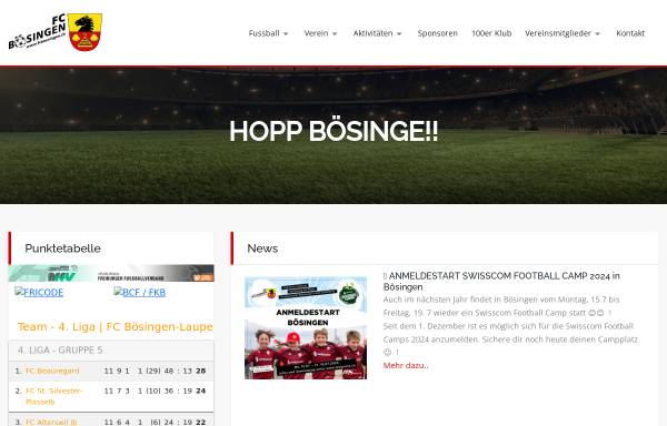 Vorschau von www.fcboesingen.ch, Fussballclub Bösingen