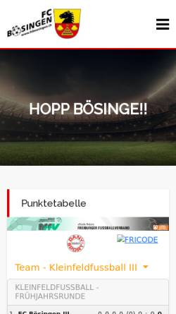 Vorschau der mobilen Webseite www.fcboesingen.ch, Fussballclub Bösingen