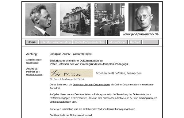 Vorschau von www.jenaplan-archiv.de, Jenaplan-Archiv