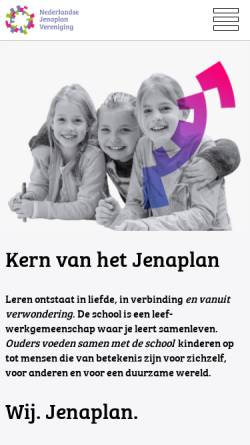 Vorschau der mobilen Webseite www.jenaplan.nl, Nederlandse Jenaplanvereniging (NJPV)