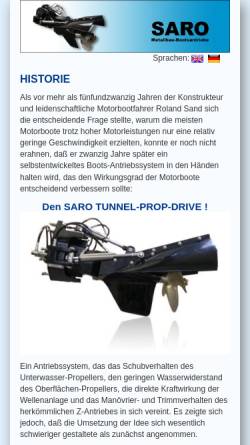 Vorschau der mobilen Webseite www.saro-bootsantriebe.de, Saro