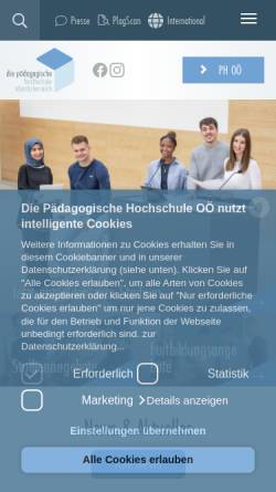 Vorschau der mobilen Webseite ph-ooe.at, Pädagogische Hochschule Oberösterreich