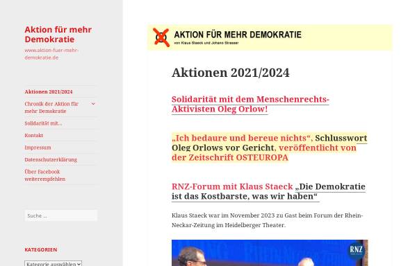 Vorschau von www.aktion-mehr-demokratie.de, Aktion für mehr Demokratie (AMD)