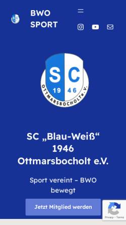 Vorschau der mobilen Webseite www.bwo-sport.de, SC Blau-Weiß 1946 Ottmarsbocholt