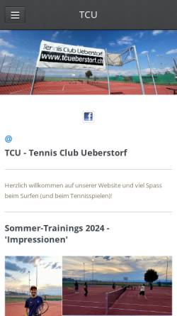 Vorschau der mobilen Webseite www.tcueberstorf.ch, TennisClub Ueberstorf